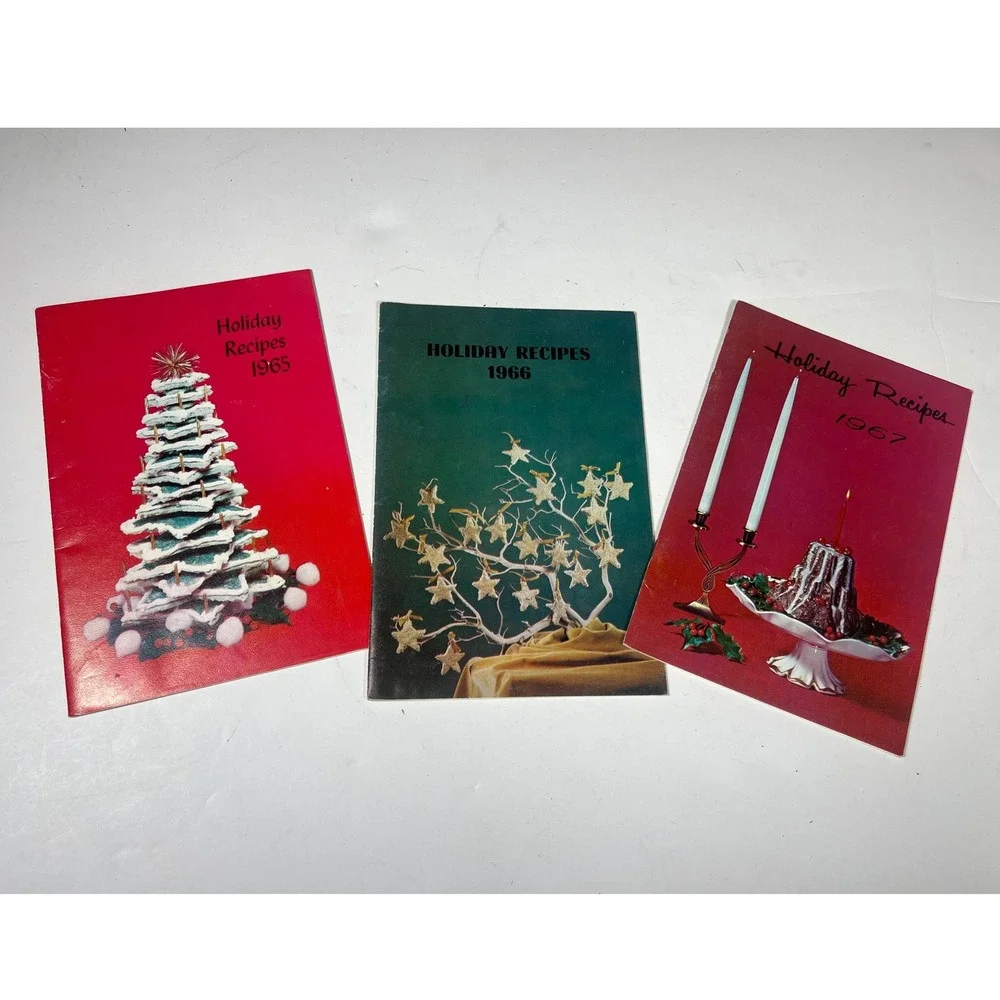 Lot of 3 Vintage Holiday Recipes Cookbooks 1965‎ 1966 1967 Peoples Natural Gas
